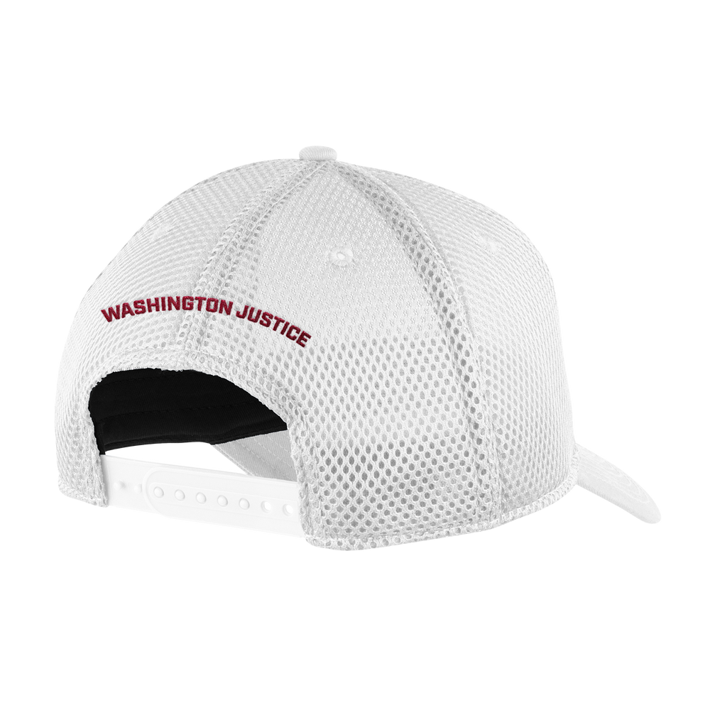 Justice Logo Mesh Baseball Hat (White)